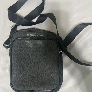 Michael Kors Gray and Black Messenger Bag